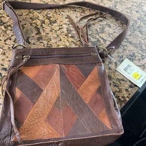 Lucky brand brown leather crossbody new
